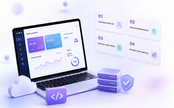 SaaS growth system for product, onboarding, revenue, analytics, and retention