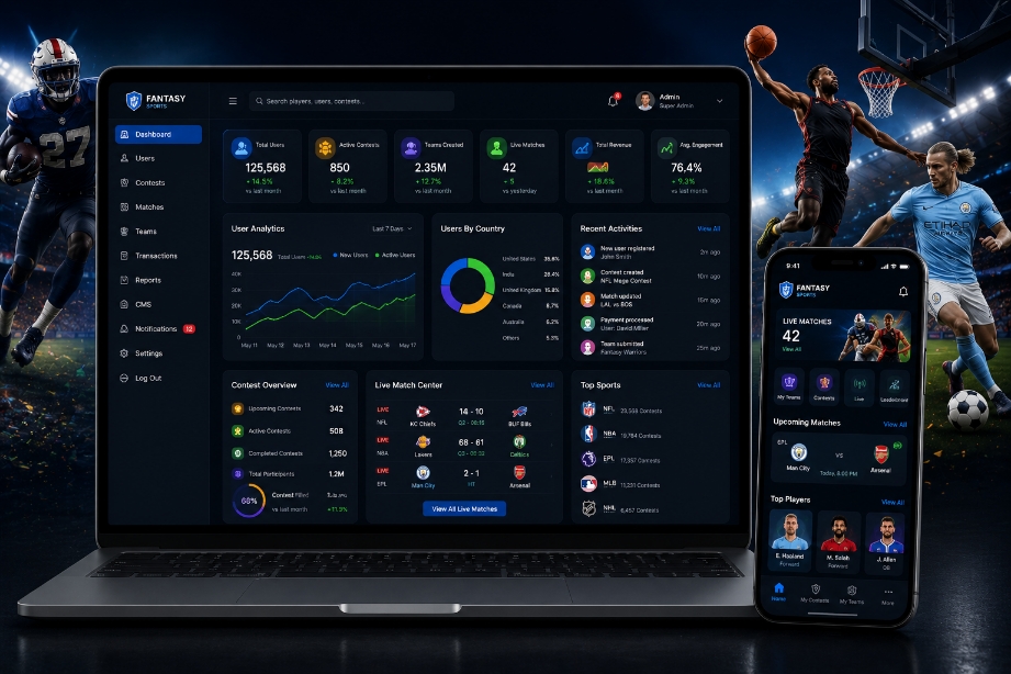 Advanced fantasy sports live scoring app screen