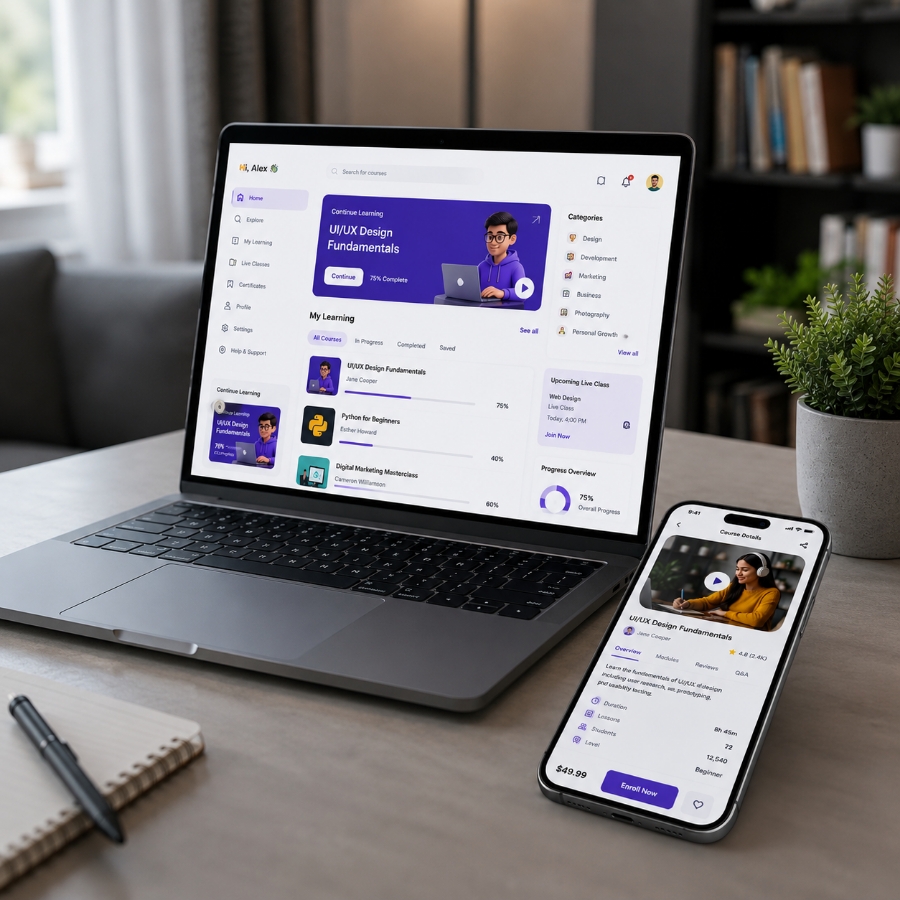 Custom education app strategy and learner experience planning
